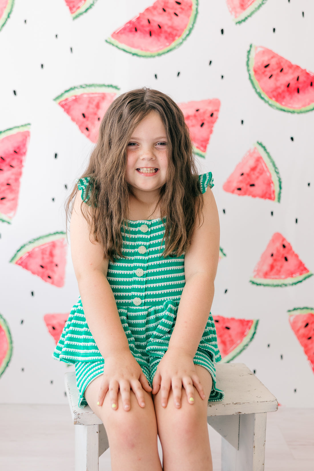 Girl's 2 pc Striped Short Set
