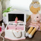Ballerina White/Pink 7.5x5.4 MDF/Velvet Musical Jewelry Box