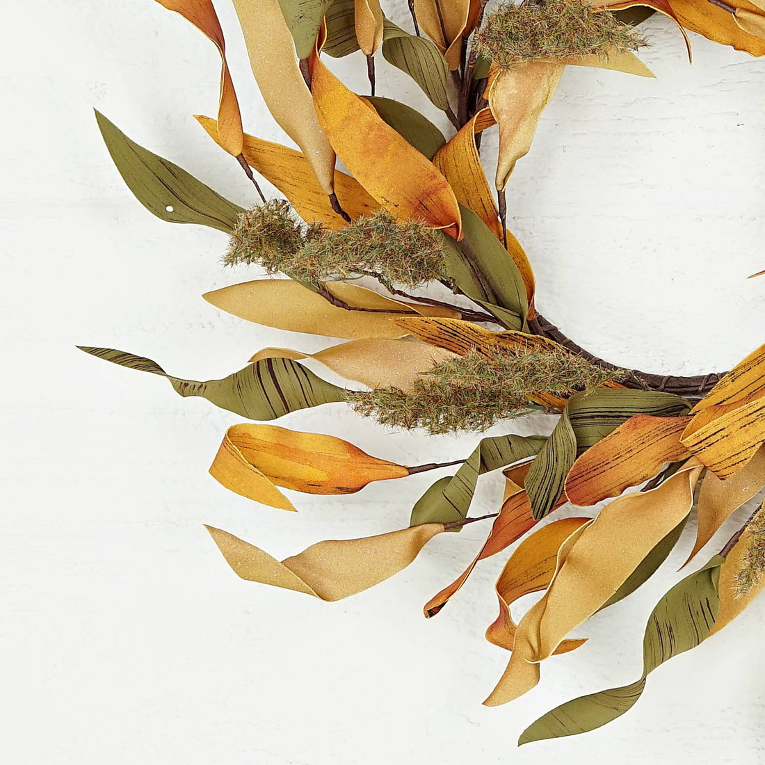 31612-16in Wreath-Fall mix herb leaves w. heathers